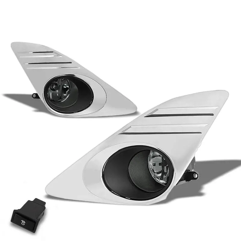 Smoke Lens Chrome Housing Front Bumper Fog Light/Lamp For Toyota 12-14 Camry 1