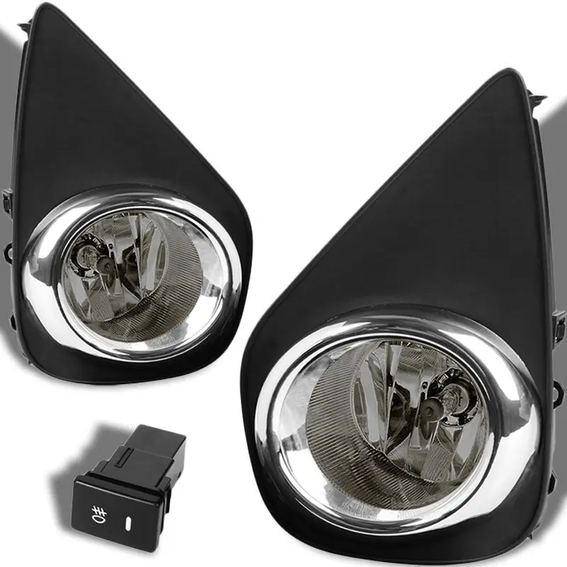 Smoke Lens Oe Front Fog Light Lamp W/Bezel +Switch For 15+ Yaris Xp130 2/3Dr 1