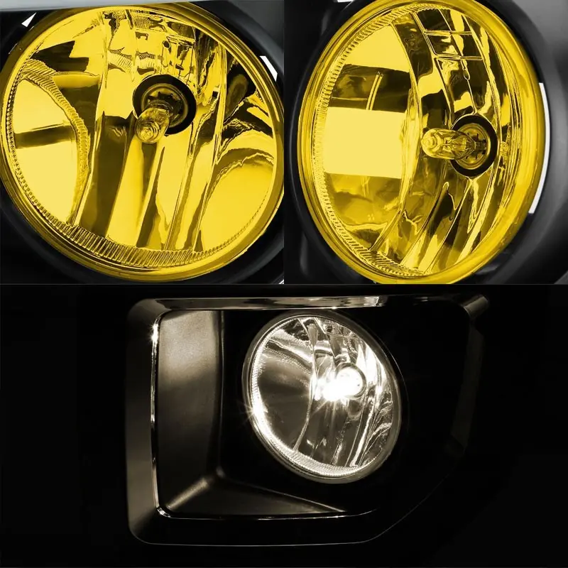 Amber Len Bumper Fog Light Lamp+Bezel +Switch For 15-16 Sierra 2500Hd/3500Hd 2