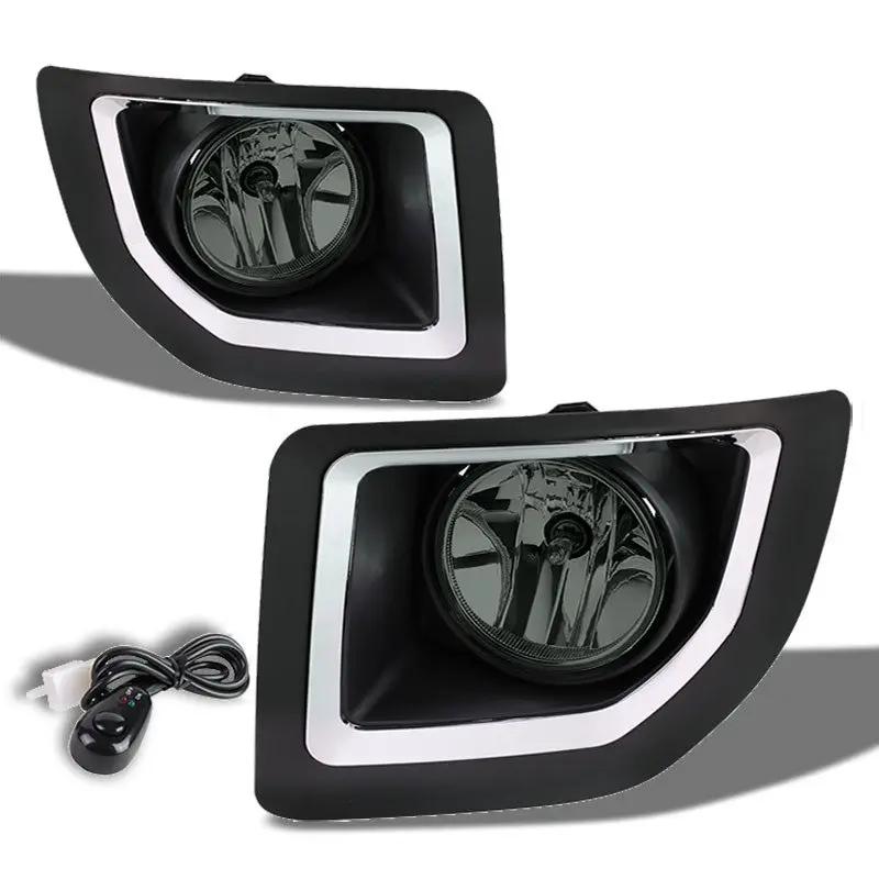 Smoke Lens Bumper Fog Light Lamp W/Bezel +Switch For 15-16 Sierra 25Hd/35Hd 1