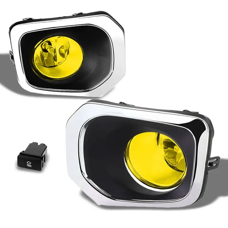 Amber Bumper Fog Light Lamp+Chrome Ring Bezel +Switch For 16+ Tacoma L4/V6 1