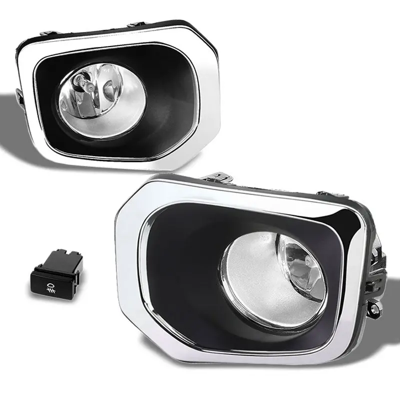 Clear Bumper Fog Light Lamp+Chrome Ring Bezel +Switch For 16+ Tacoma L4/V6 1
