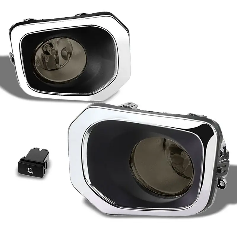 Smoke Bumper Fog Light Lamp+Chrome Ring Bezel +Switch For 16+ Tacoma L4/V6 1