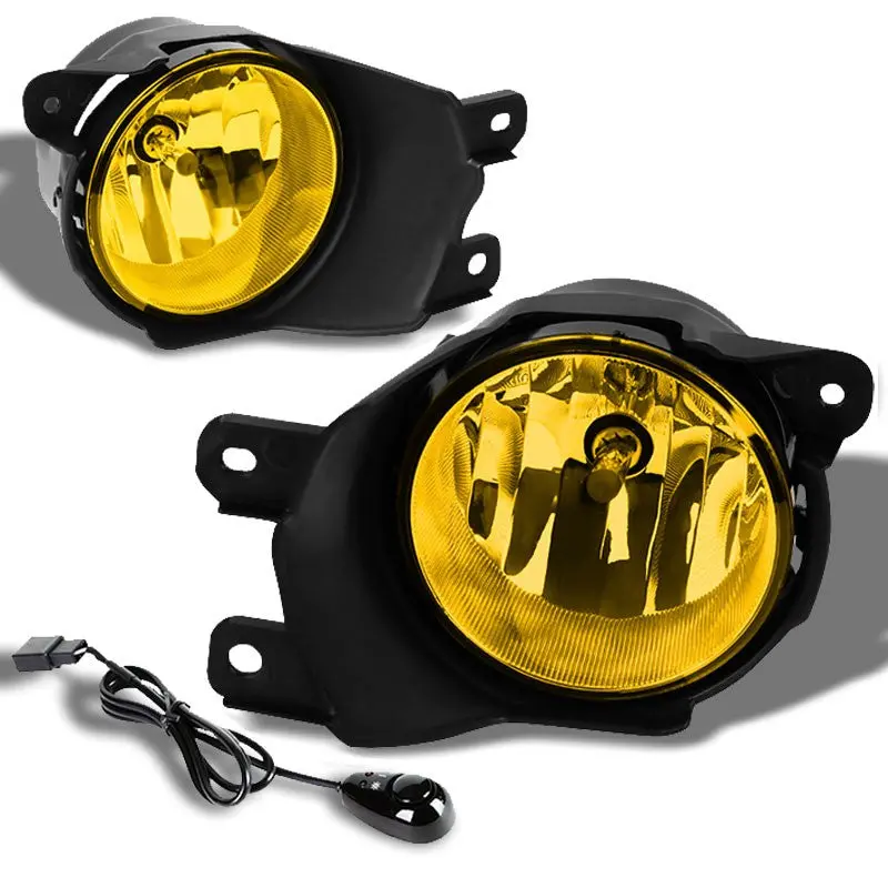 Yellow Amber Len Front Bumper Fog Light Lamp+Bezel +Switch For 08-16 Sequioa 1