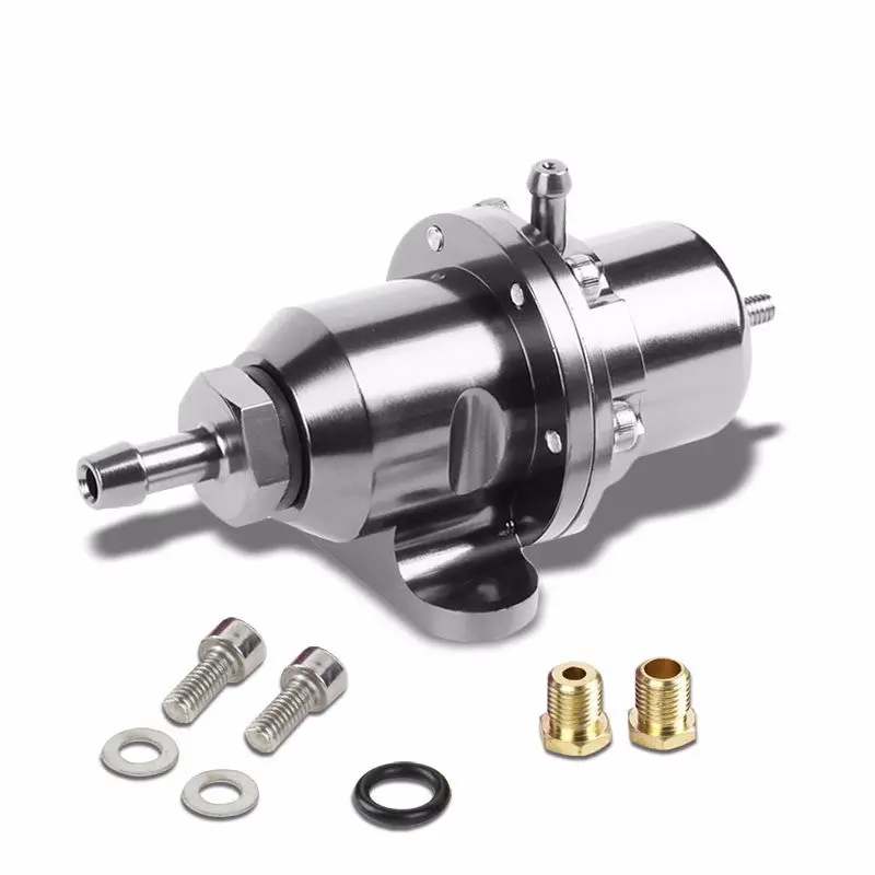 Silver Bolt-On Adjustable Fuel Pressure Regulator For Honda/Acura B16/B18/F20 1