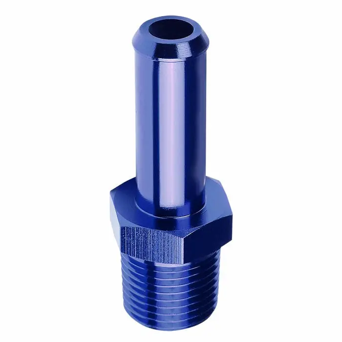 Blue 1/4 Barb To 3/8 Npt Straight [Hose Barb To Npt Male Adapter] Oil/Fuel An Fitting 1