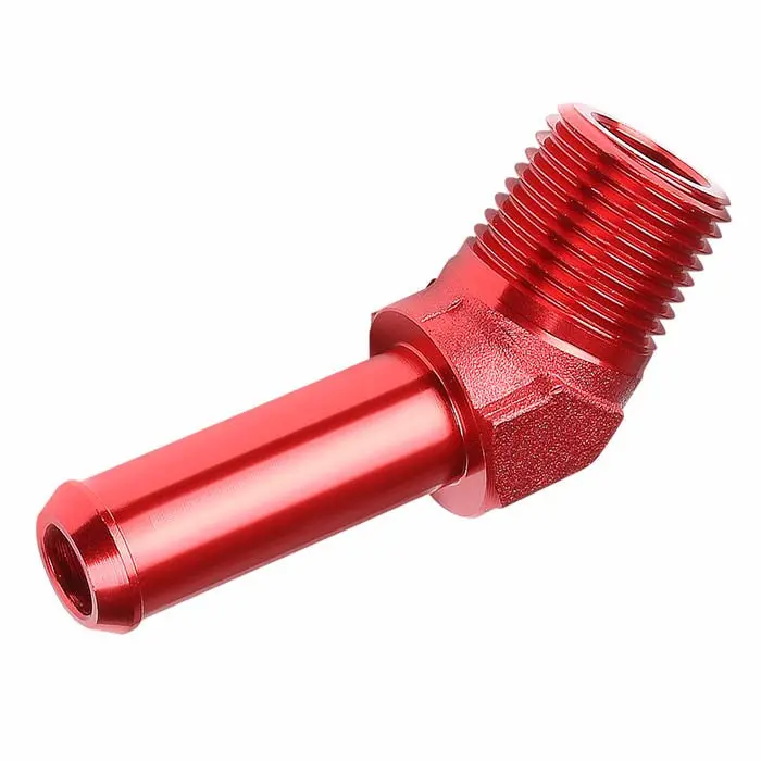 Red 1/2 Barb To 5/8 Npt 45 Degree [Hose Barb To Npt Male Adapter] Oil/Fuel An Fitting 1