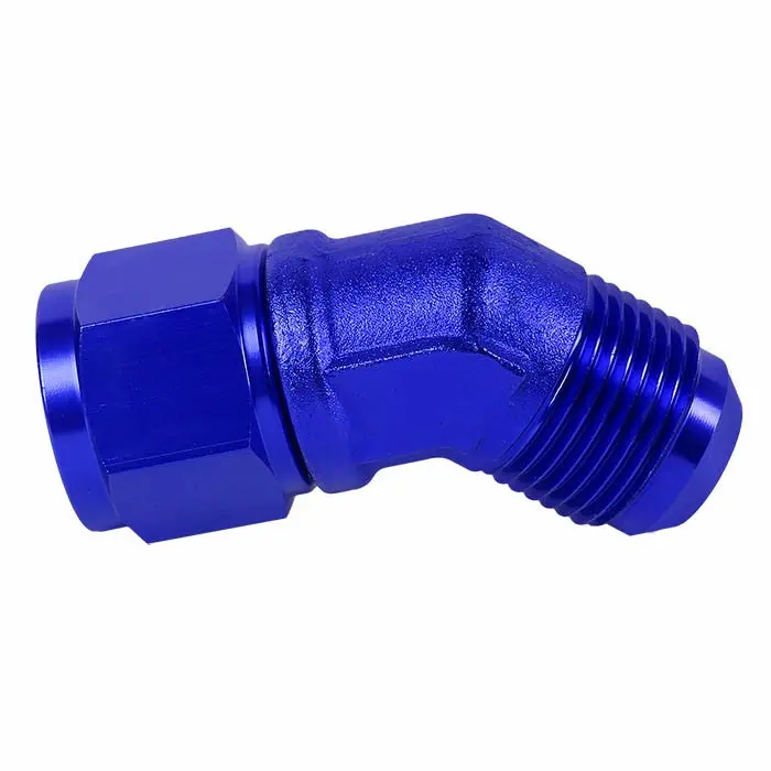 Blue -10 An 45 Degree [An Female To Male Flare Bulkhead] Oil/Fuel An Fitting Adapter 1