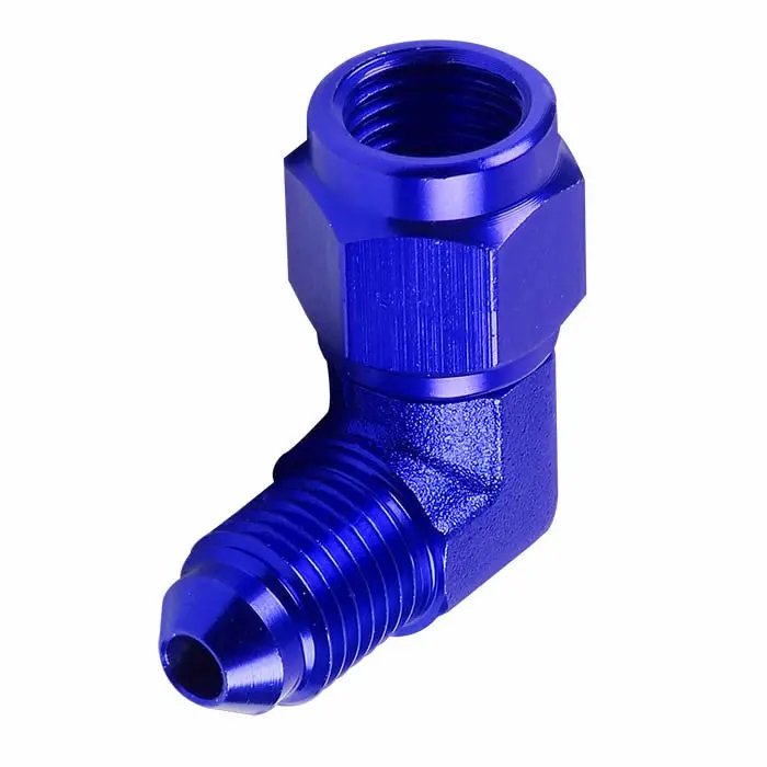 Blue -4 An 90 Degree [An Female To Male Flare Bulkhead] Oil/Fuel An Fitting Adapter 1