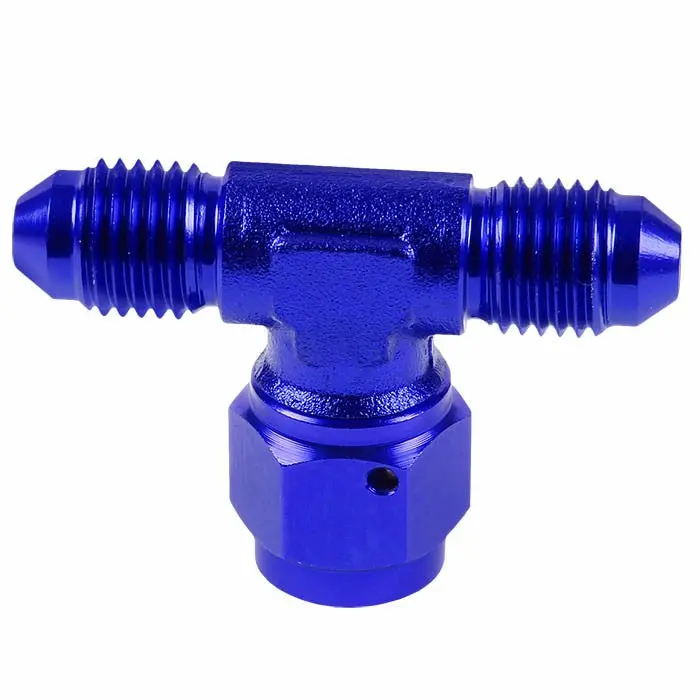 Blue -4 An Tee [An Male To Male 3-Way Tee Adapter (Female Center Port)] Oil/Fuel An Fitting 1