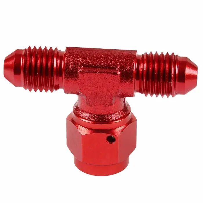 Red -4 An Tee [An Male To Male 3-Way Tee Adapter (Female Center Port)] Oil/Fuel An Fitting 1
