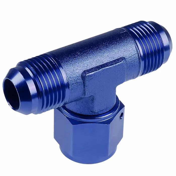 Blue -10 An Tee [An Male To Male 3-Way Tee Adapter (Female Center Port)] Oil/Fuel An Fitting 1