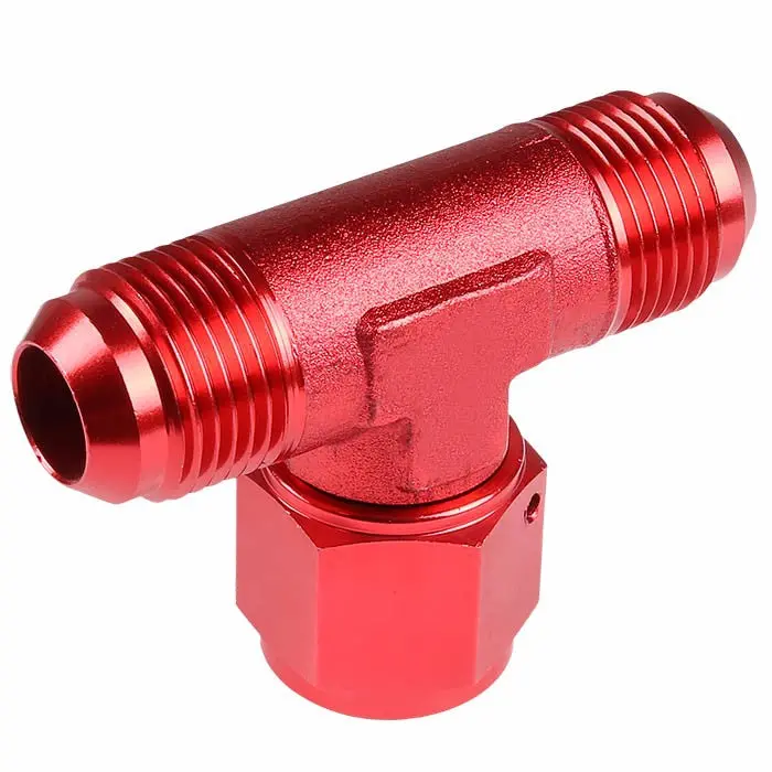 Red -10 An Tee [An Male To Male 3-Way Tee Adapter (Female Center Port)] Oil/Fuel An Fitting 1