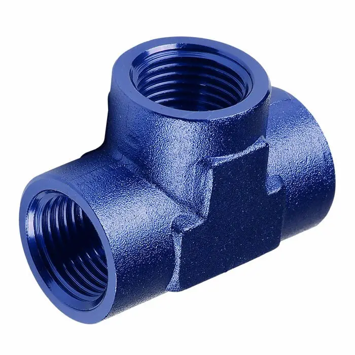 Blue -3 An Tee [Npt Female To Female 3-Way Tee Adapter] Oil/Fuel An Fitting 1