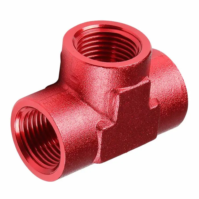 Red -3 An Tee [Npt Female To Female 3-Way Tee Adapter] Oil/Fuel An Fitting 1