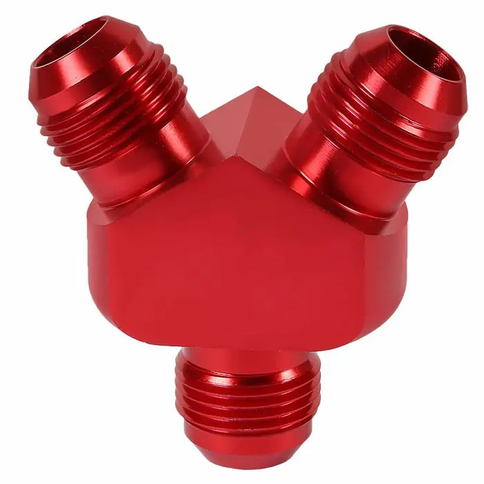 Red -6 An Y [An Male To Male Flare Y-Block Adapter] Oil/Fuel An Fitting 1