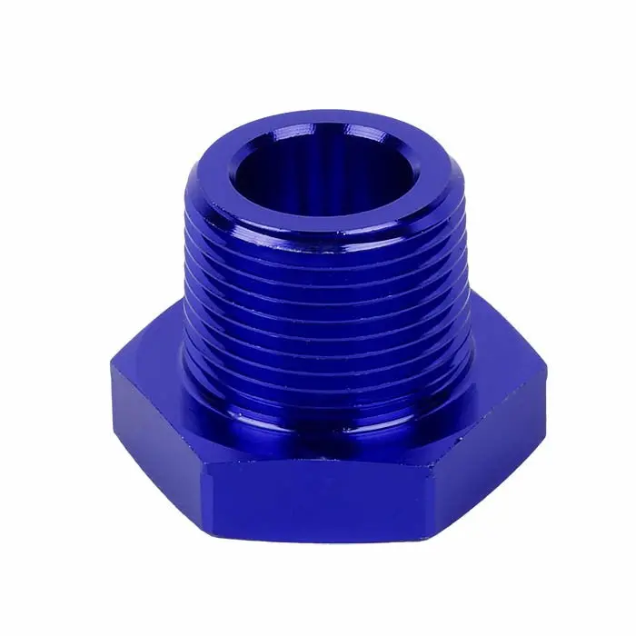 Blue 1/4 Female To 3/4 Male Npt Straight [Female To Male Expander Reducer] Oil/Fuel An Fitting Adapter 1