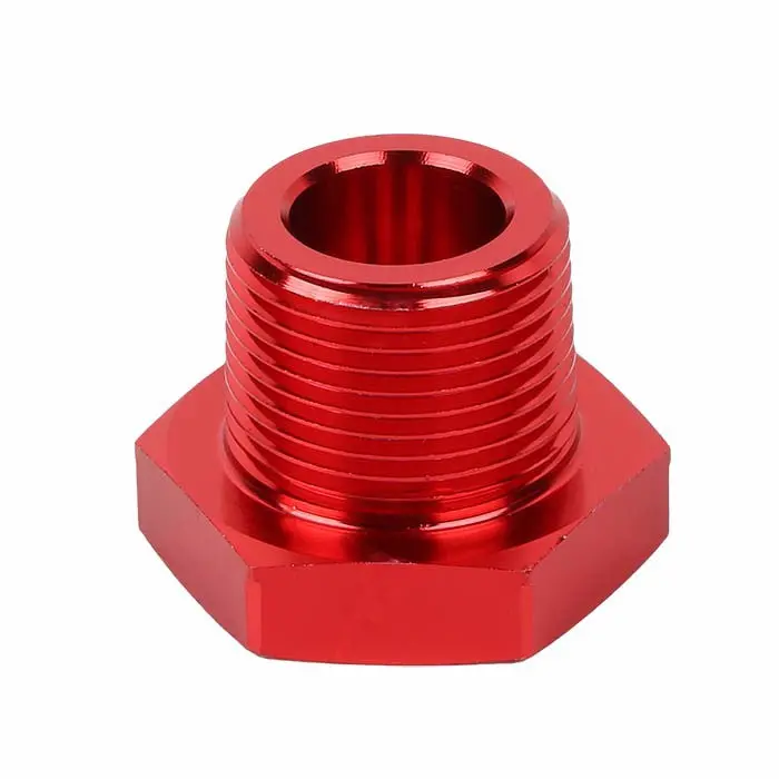 Red 1/4 Female To 3/4 Male Npt Straight [Female To Male Expander Reducer] Oil/Fuel An Fitting Adapter 1