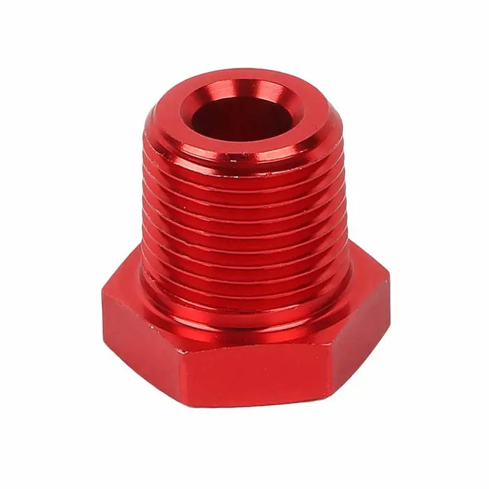 Red 1/8 Female To 3/8 Male Npt Straight [Female To Male Expander Reducer] Oil/Fuel An Fitting Adapter 1