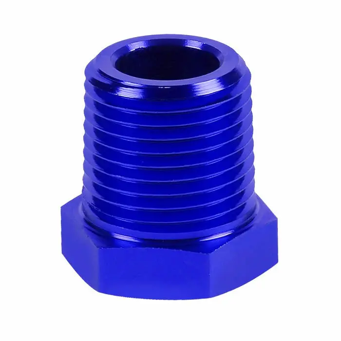 Blue 1/4 Female To 1/2 Male Npt Straight [Female To Male Expander Reducer] Oil/Fuel An Fitting Adapter 1