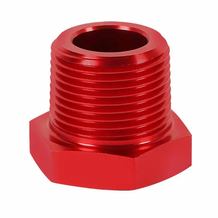Red 1/2 Female To 3/4 Male Npt Straight [Female To Male Expander Reducer] Oil/Fuel An Fitting Adapter 1