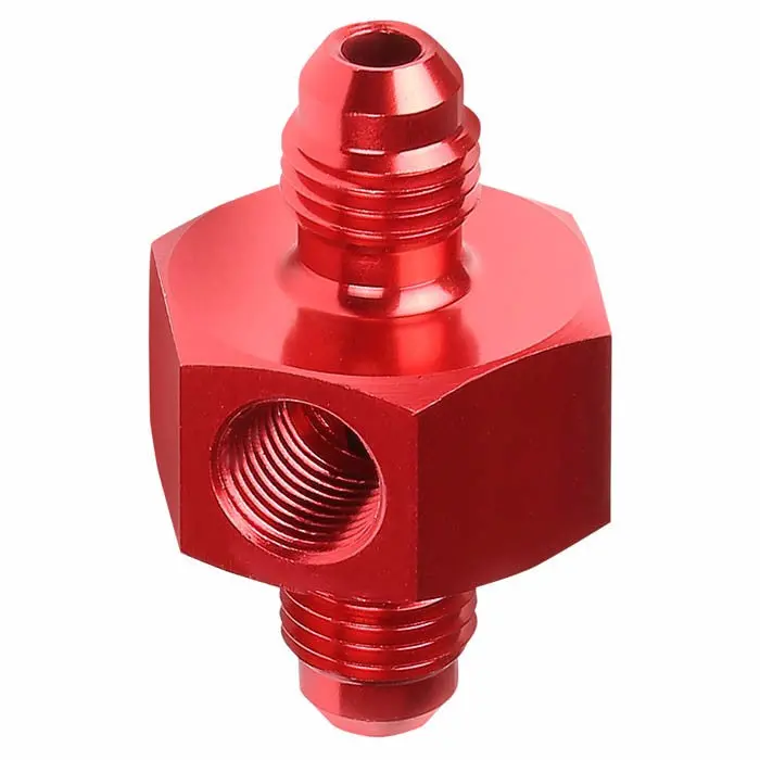 Red -4, 1/8 Npt Side Port Straight [An Male To Male Flare Union Adapter (Side Port)] Oil/Fuel An Fitting 1