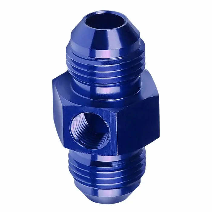 Blue -8, 1/8 Npt Side Port Straight [An Male To Male Flare Union Adapter (Side Port)] Oil/Fuel An Fitting 1