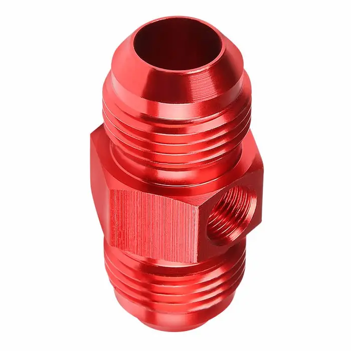 Red -10, 1/8 Npt Side Port Straight [An Male To Male Flare Union Adapter (Side Port)] Oil/Fuel An Fitting 1
