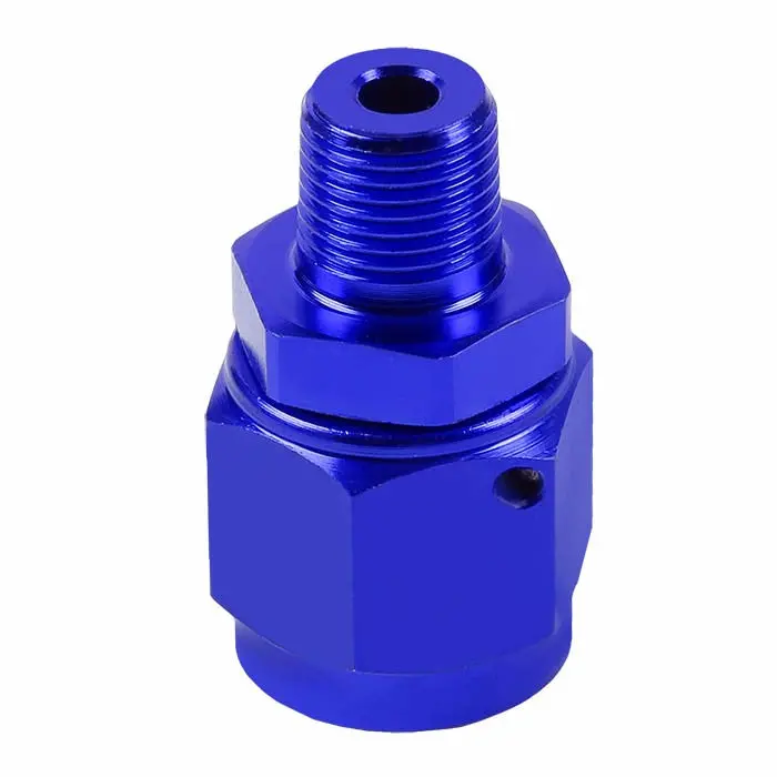 Blue -6 To 1/8 Npt Straight [An Female Flare To Npt Male B-Nut] Oil/Fuel An Fitting Adapter 1