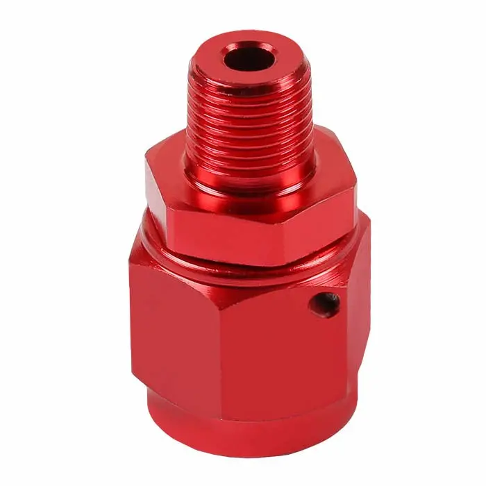 Red -6 To 1/8 Npt Straight [An Female Flare To Npt Male B-Nut] Oil/Fuel An Fitting Adapter 1
