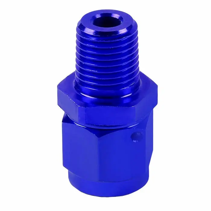 Blue -6 To 1/4 Npt Straight [An Female Flare To Npt Male B-Nut] Oil/Fuel An Fitting Adapter 1