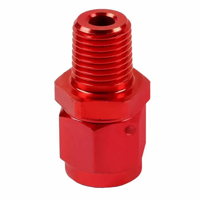 Red -6 To 1/4 Npt Straight [An Female Flare To Npt Male B-Nut] Oil/Fuel An Fitting Adapter 1
