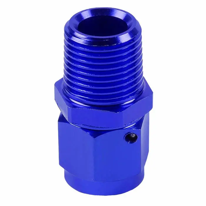 Blue -6 To 3/8 Npt Straight [An Female Flare To Npt Male B-Nut] Oil/Fuel An Fitting Adapter 1