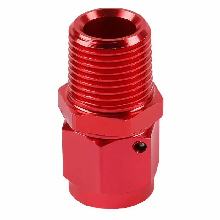 Red -6 To 3/8 Npt Straight [An Female Flare To Npt Male B-Nut] Oil/Fuel An Fitting Adapter 1