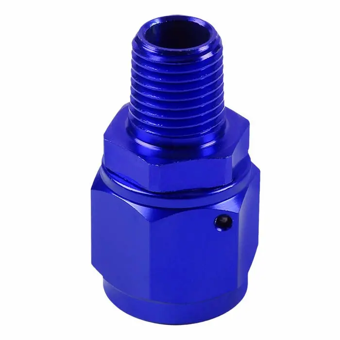 Blue -8 To 1/4 Npt Straight [An Female Flare To Npt Male B-Nut] Oil/Fuel An Fitting Adapter 1