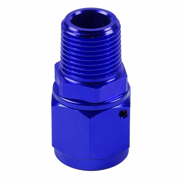 Blue -8 To 1/2 Npt Straight [An Female Flare To Npt Male B-Nut] Oil/Fuel An Fitting Adapter 1