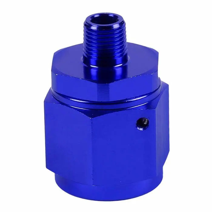 Blue -10 To 1/8 Npt Straight [An Female Flare To Npt Male B-Nut] Oil/Fuel An Fitting Adapter 1