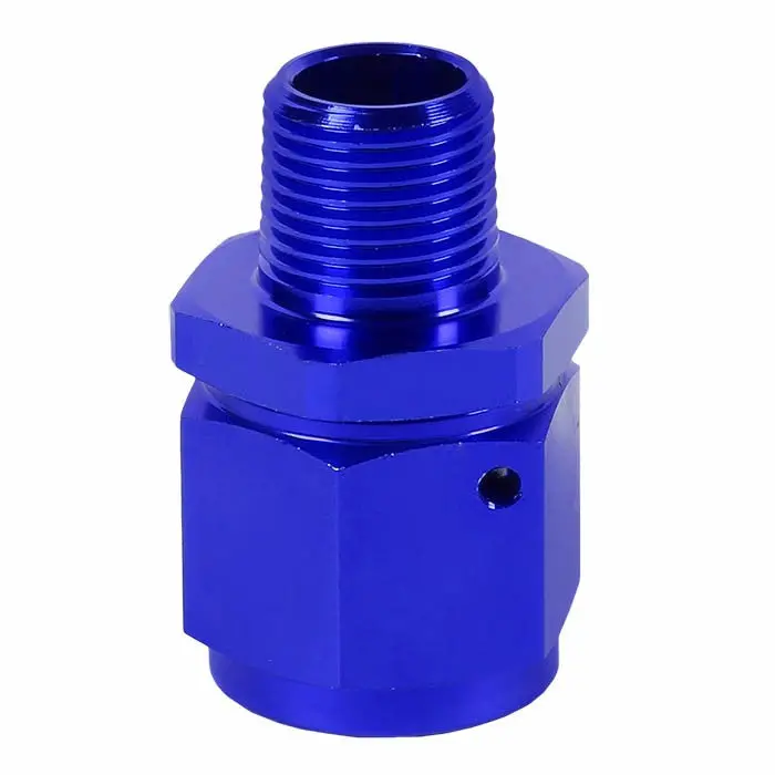 Blue -10 To 3/8 Npt Straight [An Female Flare To Npt Male B-Nut] Oil/Fuel An Fitting Adapter 1