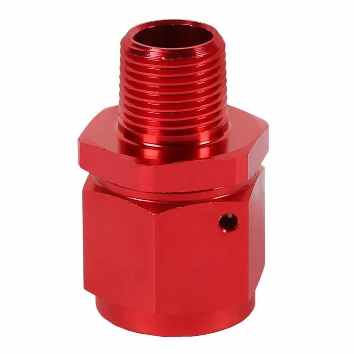 Red -10 To 3/8 Npt Straight [An Female Flare To Npt Male B-Nut] Oil/Fuel An Fitting Adapter 1