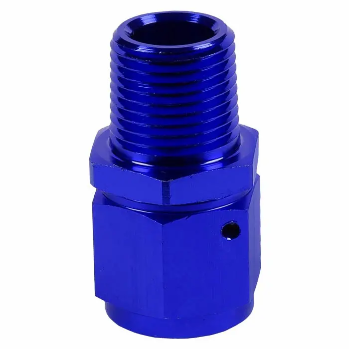 Blue -10 To 1/2 Npt Straight [An Female Flare To Npt Male B-Nut] Oil/Fuel An Fitting Adapter 1