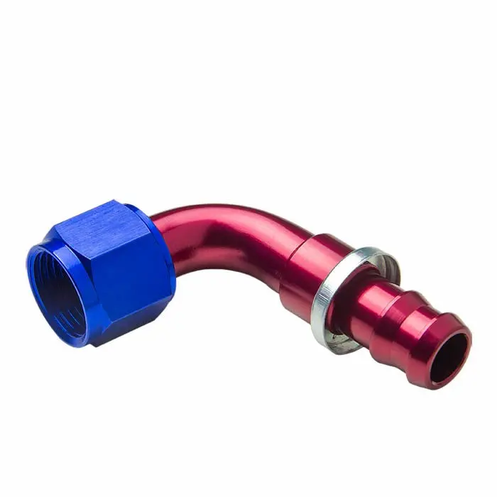 Blue / Red -8 An 90 Degree [Push-On Hose End To An Female] Oil/Fuel An Fitting Adapter 1