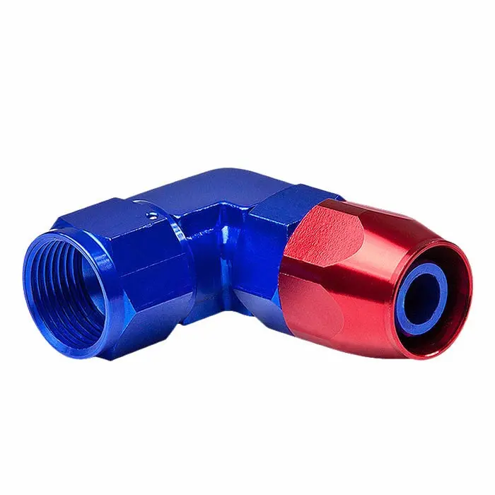 Blue / Red -10 An 90 Degree [Compression Double Swivel Hose End To An Female] Oil/Fuel An Fitting Adapter T2 1