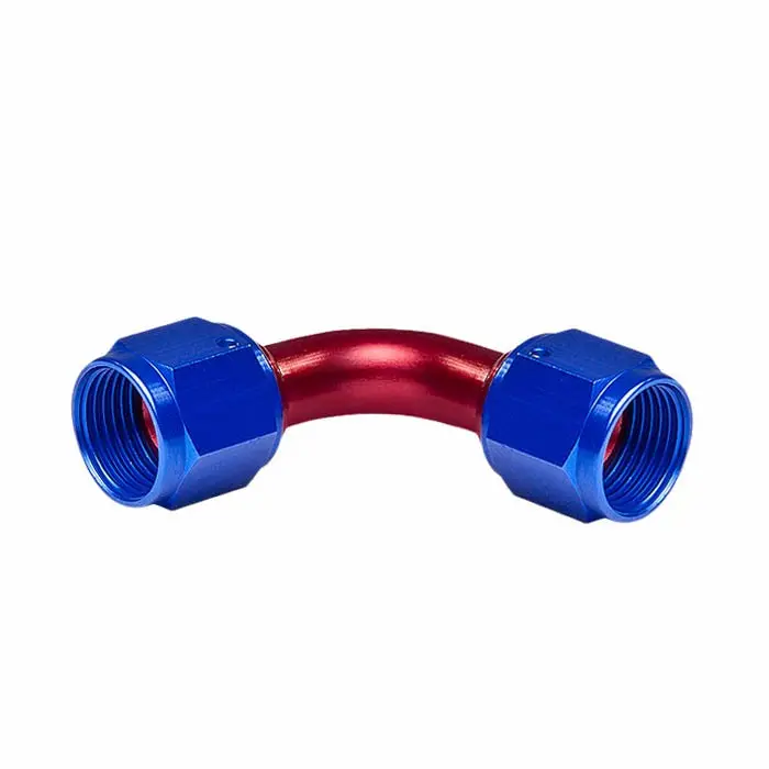 Blue / Red -8 An 90 Degree [An Female To Female Swivel Adapter] Oil/Fuel An Fitting 1