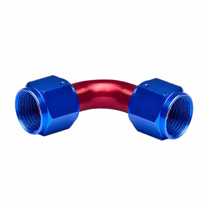Blue / Red -10 An 90 Degree [An Female To Female Swivel Adapter] Oil/Fuel An Fitting 1
