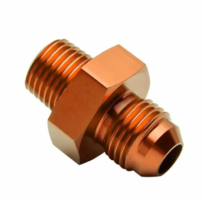 Gold -6 To 1/4 Npt Straight [An Male To Male Union Adapter] Oil/Fuel An Fitting 1