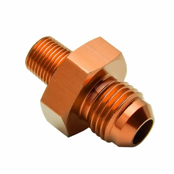 Gold -6 To 1/8 Npt Straight [An Male To Male Union Adapter] Oil/Fuel An Fitting 1