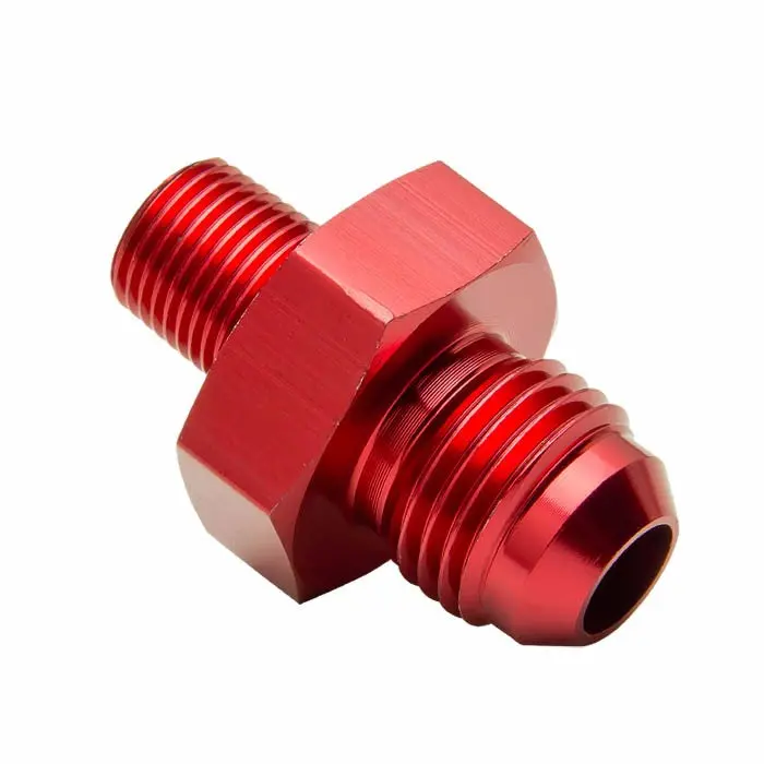 Red -6 To 1/8 Npt Straight [An Male To Male Union Adapter] Oil/Fuel An Fitting 1