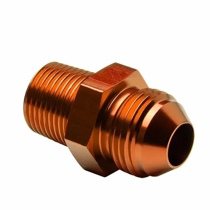 Gold -8 To 3/8 18Unf Straight [An Male To Male Union Adapter] Oil/Fuel An Fitting 1