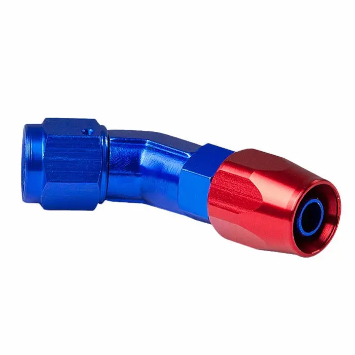 Blue / Red -4 An 45 Degree [Compression Double Swivel Hose End To An Male] Oil/Fuel An Fitting Adapter 1