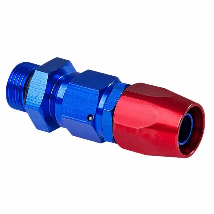 Blue / Red -12 An Straight [Compression Double Swivel Hose End To An Male] Oil/Fuel An Fitting Adapter T3 1